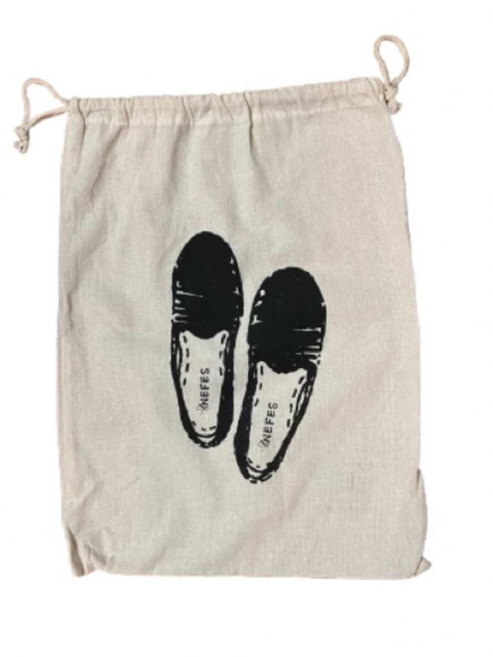 NEFES Drawstring Shoe Dust Bag with Black Shoe Print